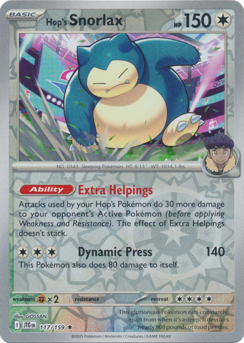 Hop's Snorlax 117/159 Reverse Holo