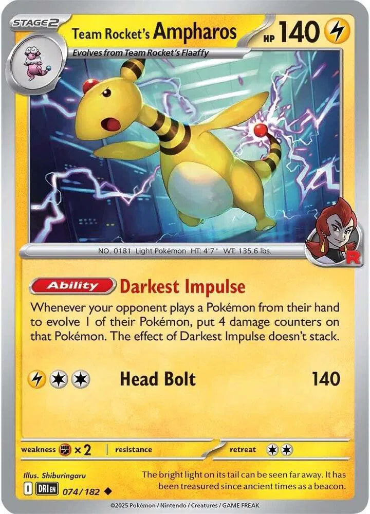 Team Rocket's Ampharos 074/182