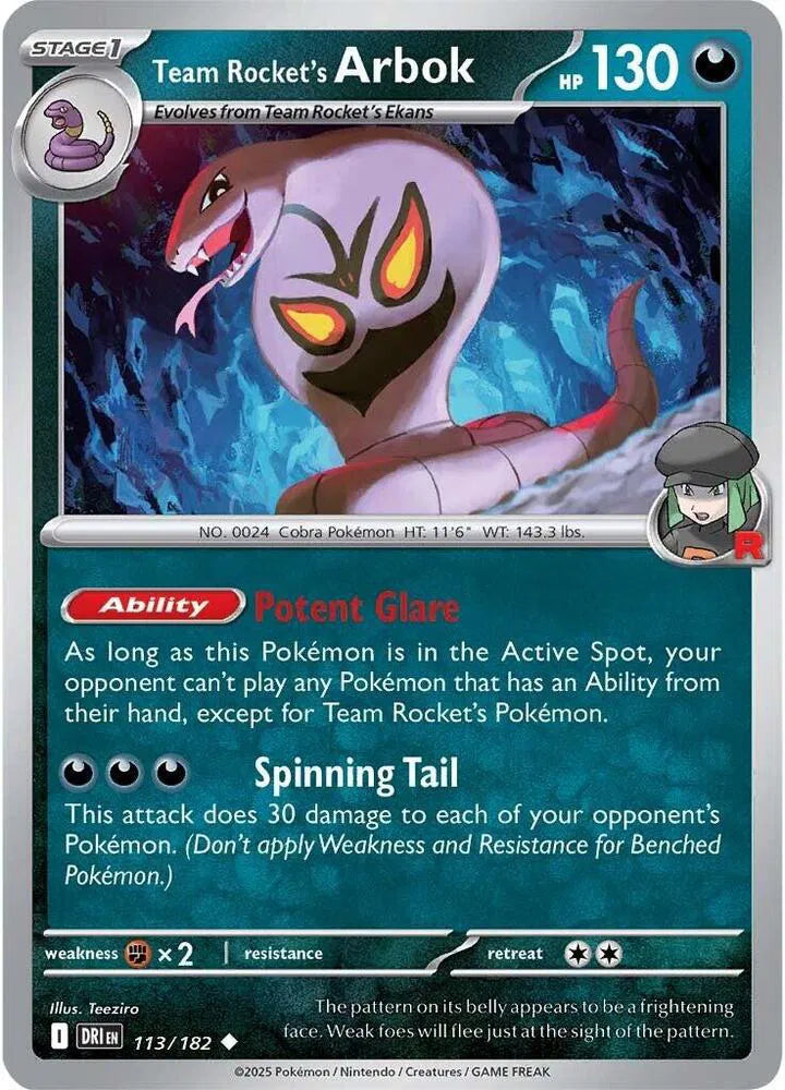 Team Rocket's Arbok 113/182