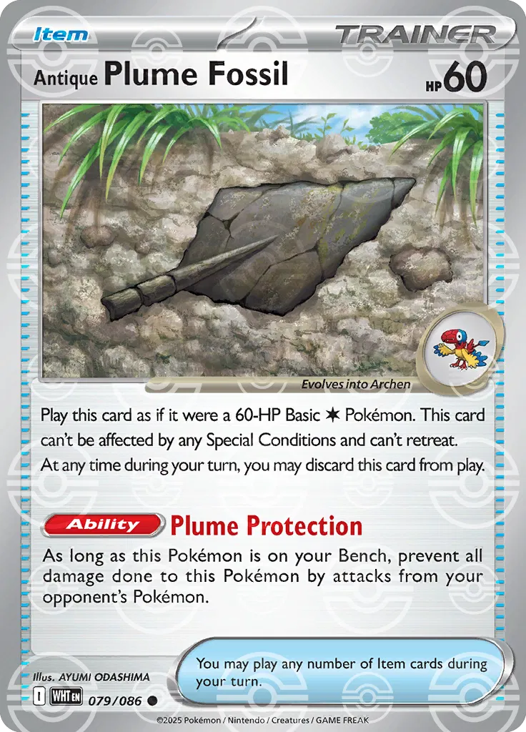 Antique Plume Fossil 079/086 Pokeball holo