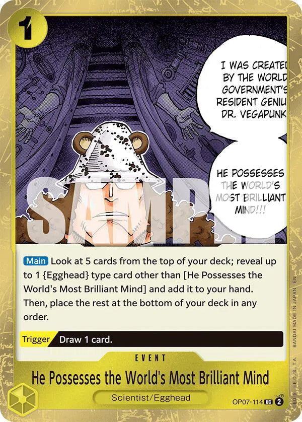 He Possesses the World's Most Brilliant Mind OP07-114 Pirate Foil