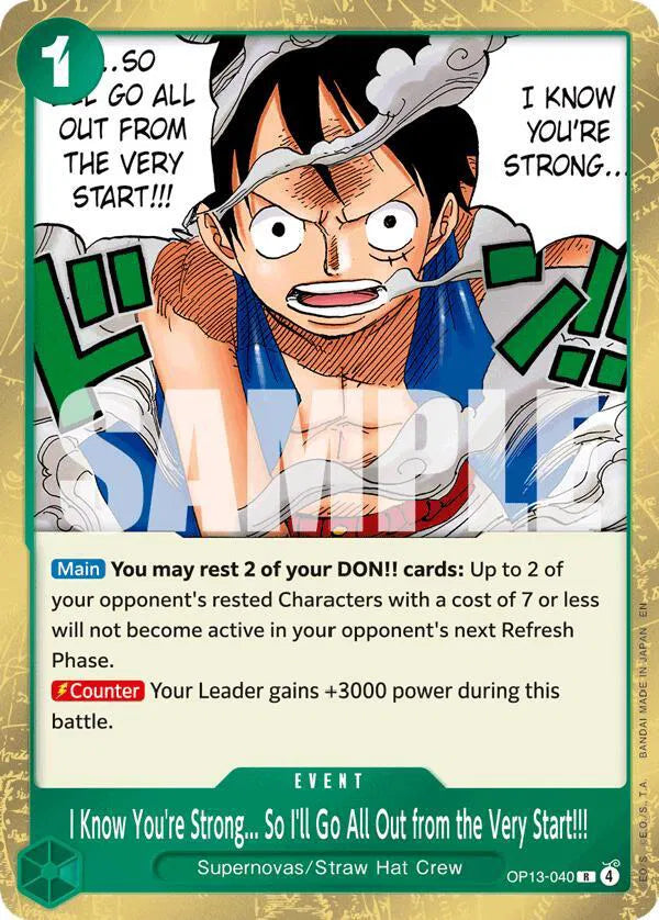 I Know You're Strong... So I'll Go All Out from the Very Start!!! OP13-040 Foil