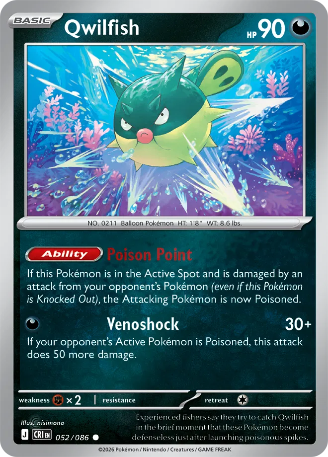 Qwilfish 052/086 Reverse Holofoil