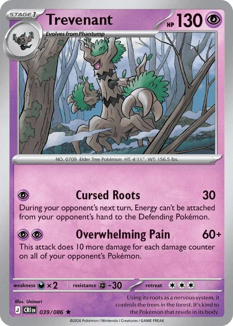 Trevenant 039/086 Reverse Holofoil